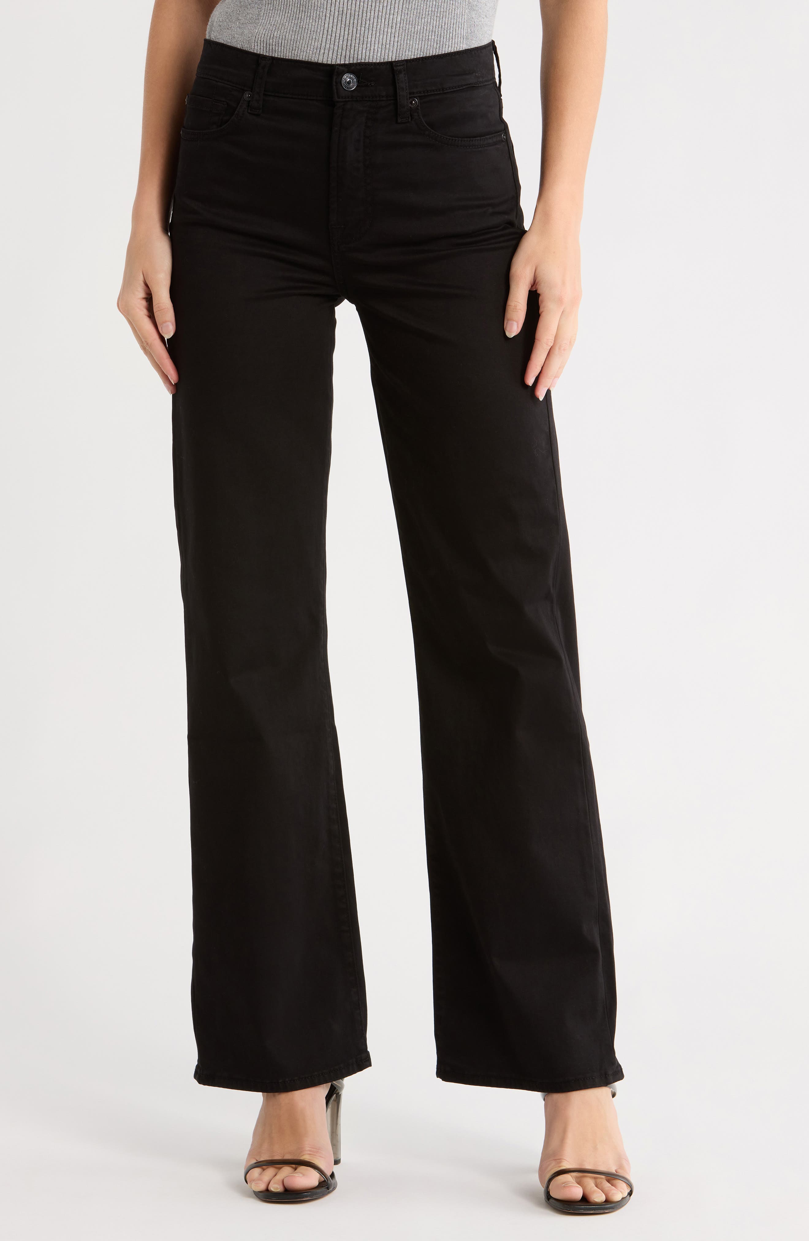 7 For All Mankind Alexa High Waist Straight Leg Sateen Pants