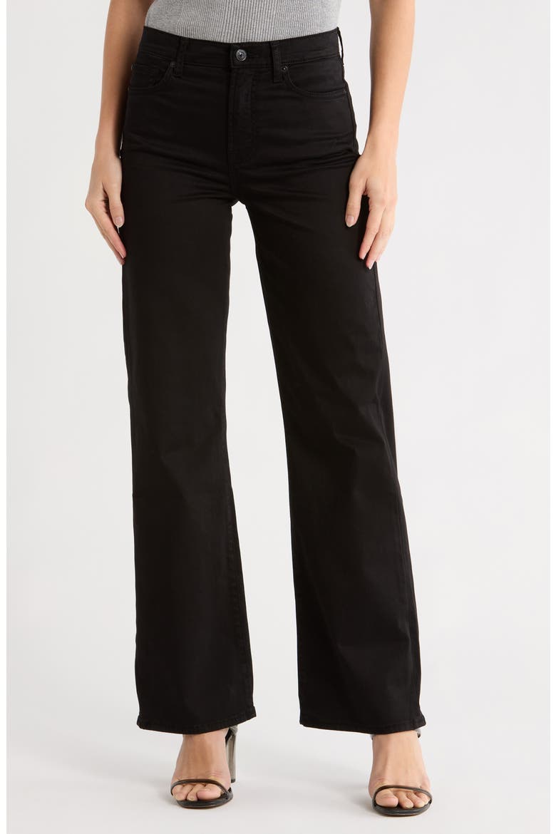 Alexa High Waist Straight Leg Sateen Pants, Main, color, SATEEN BLACK