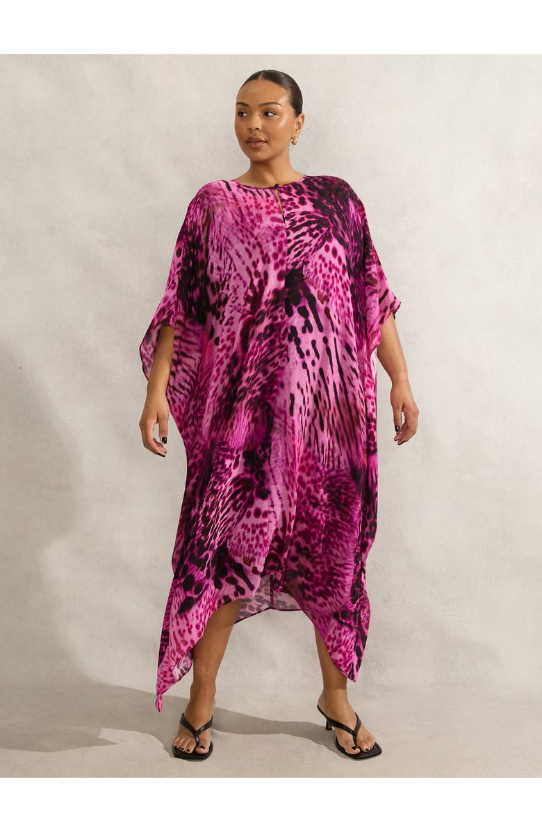Live Unlimited Animal Print Kaftan Dress, Main, color, Pink