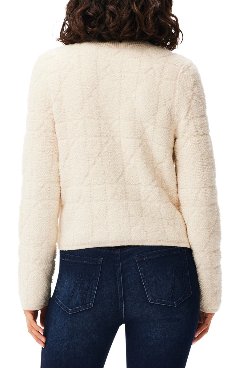 NIC+ZOE Diamond Textured High Pile Fleece Jacket, Alternate, color, Almond