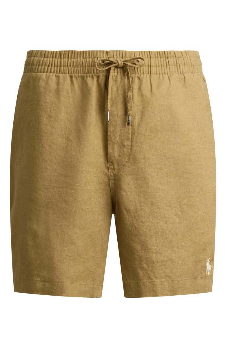 Polo Ralph Lauren Polo Prepster 6-Inch Drawstring Linen Shorts, Alternate, color, Cafe Tan