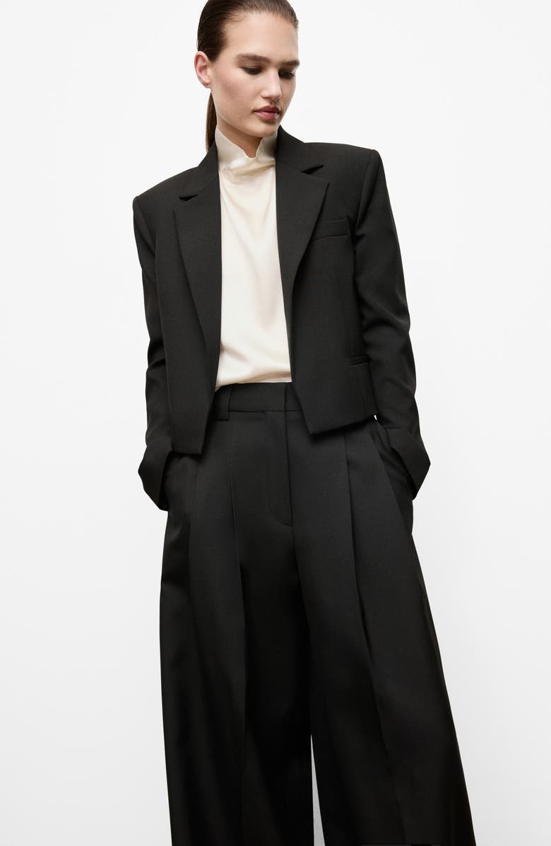 MANGO Pleated Wide Leg Pants, Alternate, color,