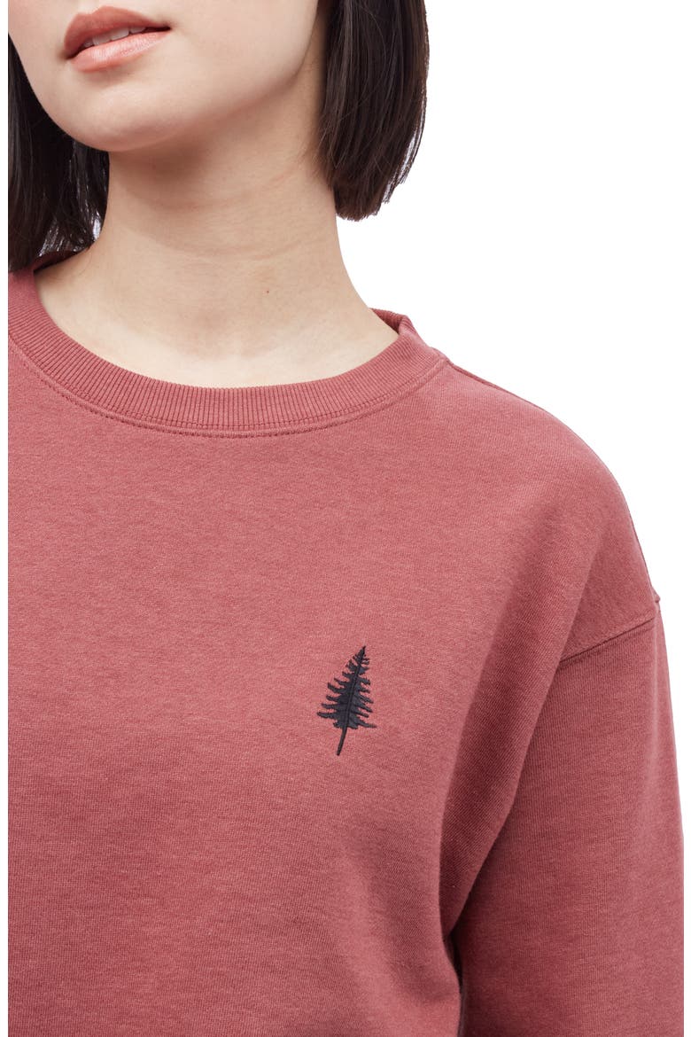 Golden Spruce Organic Cotton Blend Crewneck Sweatshirt, Alternate, color, APPLE BUTTER RED