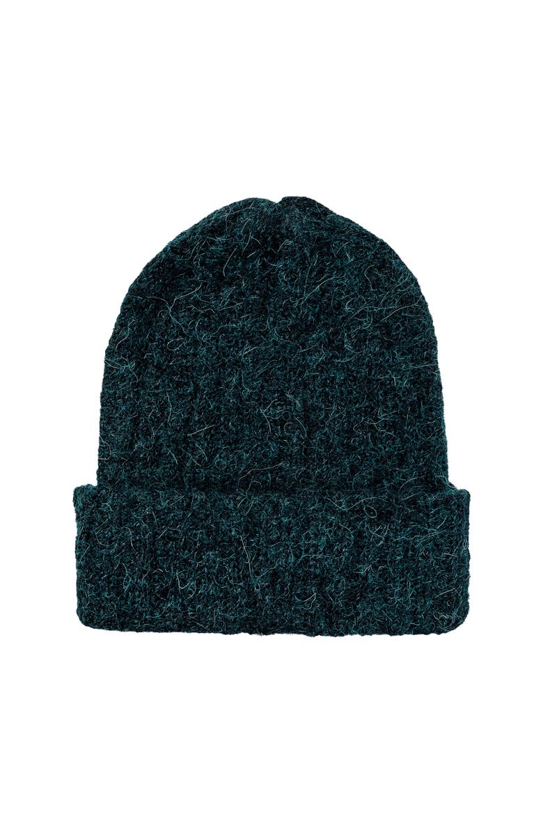 HYER GOODS Upcycled Alpaca Wool Chunky Rib Beanie, Main, color, Emerald