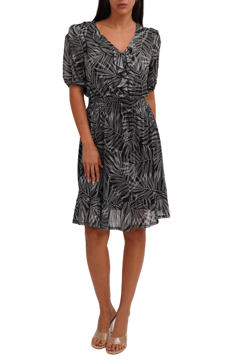 CYRUS Ruffle Trim Mesh Dress, Main, color, 