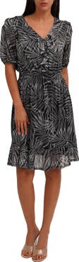 SUNNY LEIGH Ruffle Trim Mesh Dress