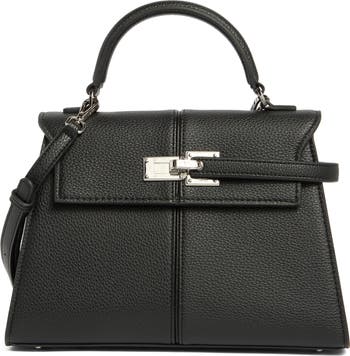 Large Elise Faux Leather Top Handle Bag