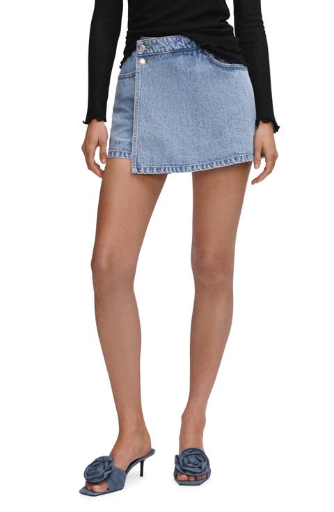 Denim Wrap Miniskort