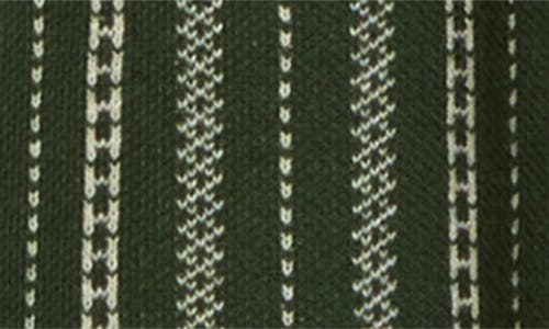 Percival Accolades Embroidered Stripe Short Sleeve Knit Cotton Snap-up Shirt In Green