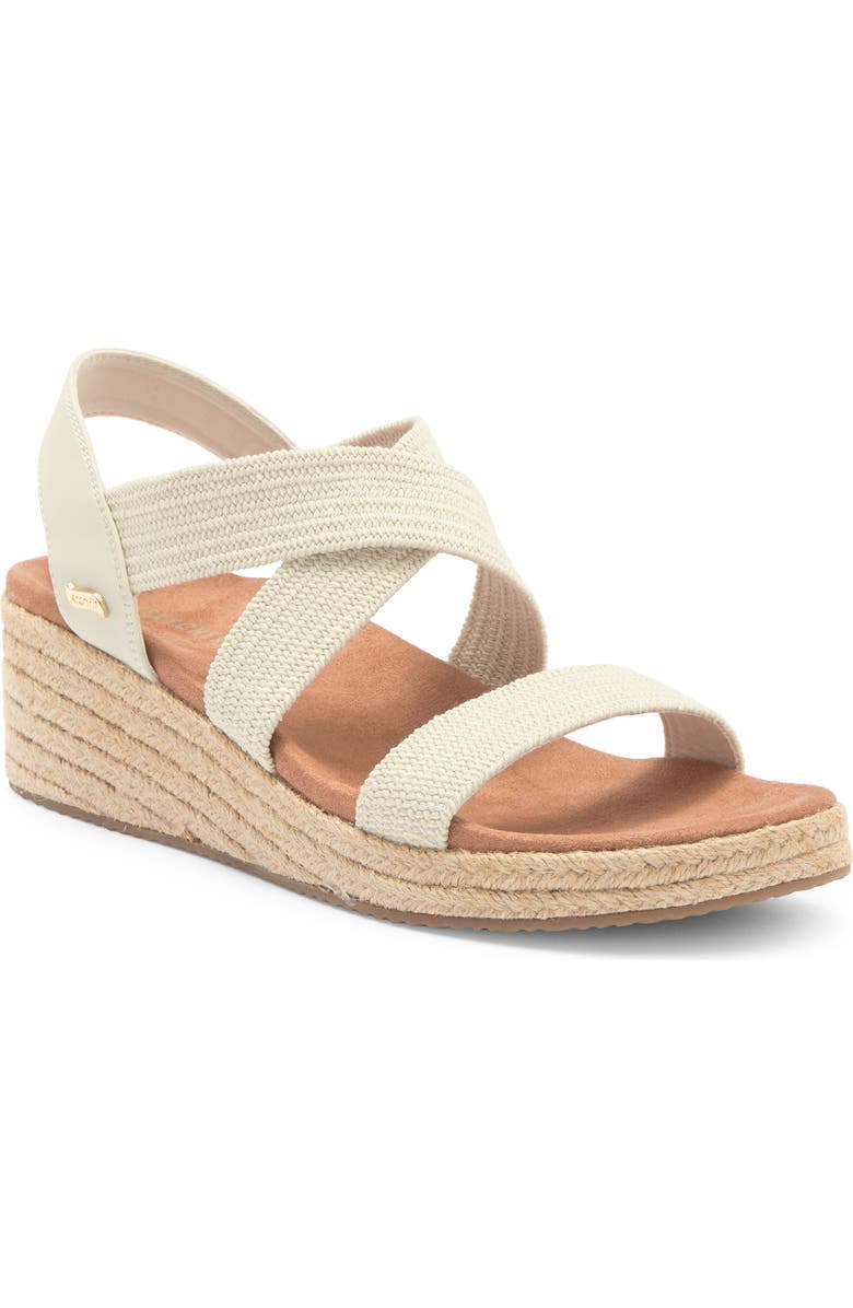 SKECHERS x Martha Stewart Arch Fit<sup>®</sup> Beverlee Espadrille Wedge Sandal, Main, color, Off White