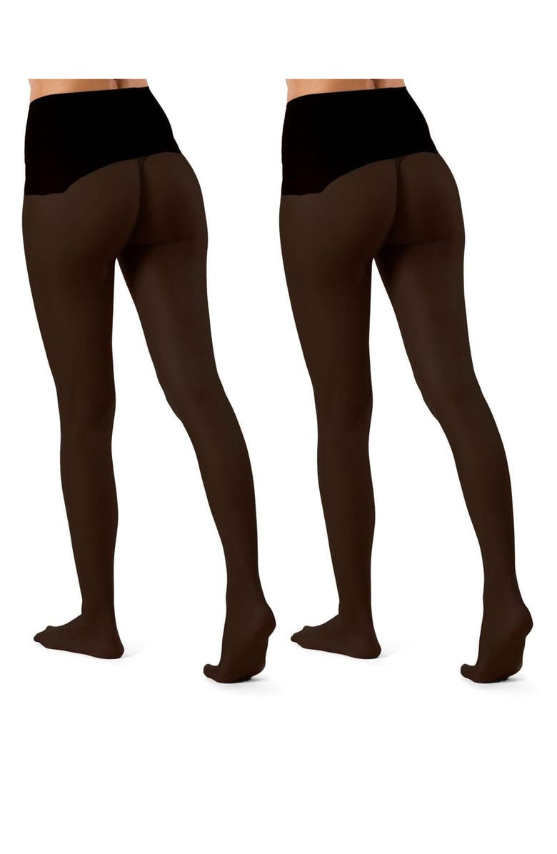 MeMoi Crystal 2-Pack Sheer Tights, Alternate, color, Black