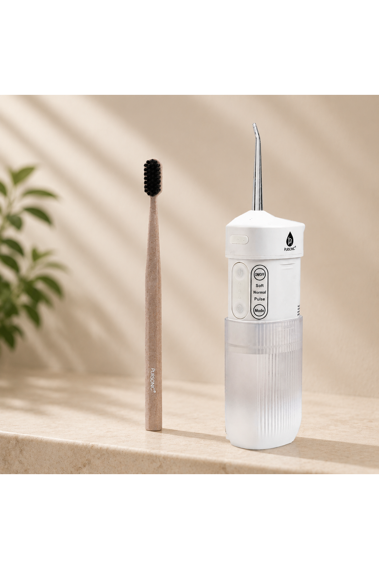 Water Flosser & Wide Brush Charcoal Toothbrush, Alternate, color, Multicolor