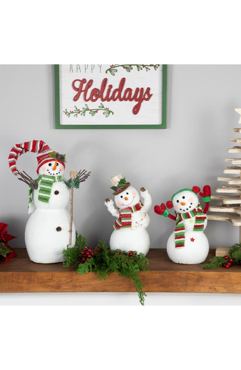 Northlight Smiling and Waving Snowman Christmas Figurine - 11.25", Alternate, color, 