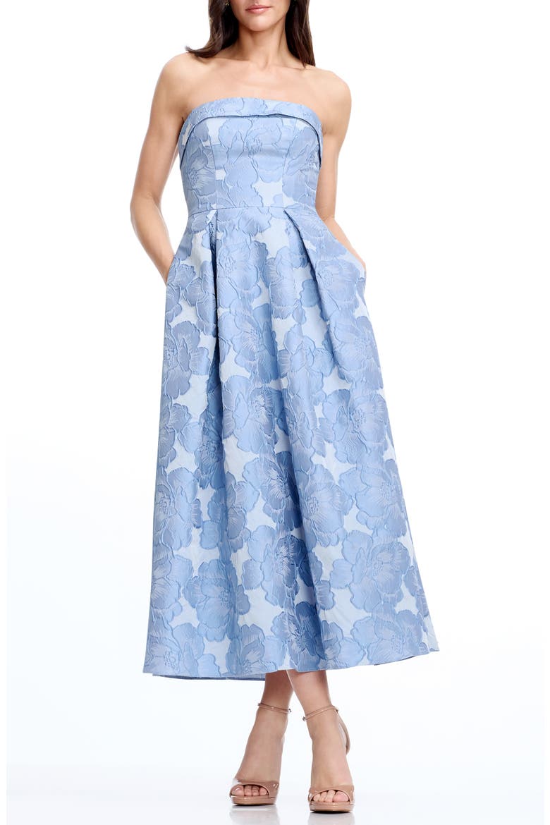 Mika Strapless A-Line Dress, Main, color, SKY MULTI