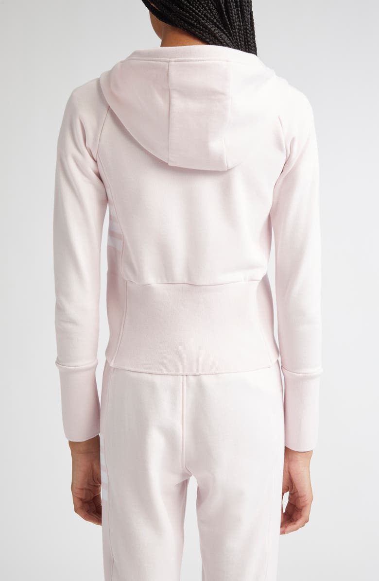 Thom Browne 4-Bar Colorblock French Terry Zip Hoodie, Alternate, color, Light Pink