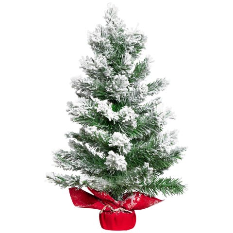 Full Flocked Angel Pine Artificial Mini Christmas Tree - 24" - Unlit