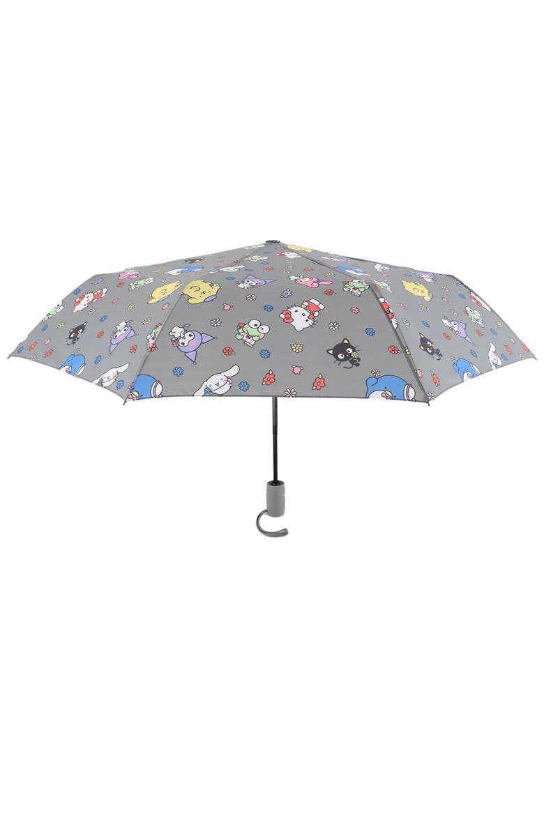 Nature All-Over Print Auto Open & Close Umbrella, Main, color, Grey