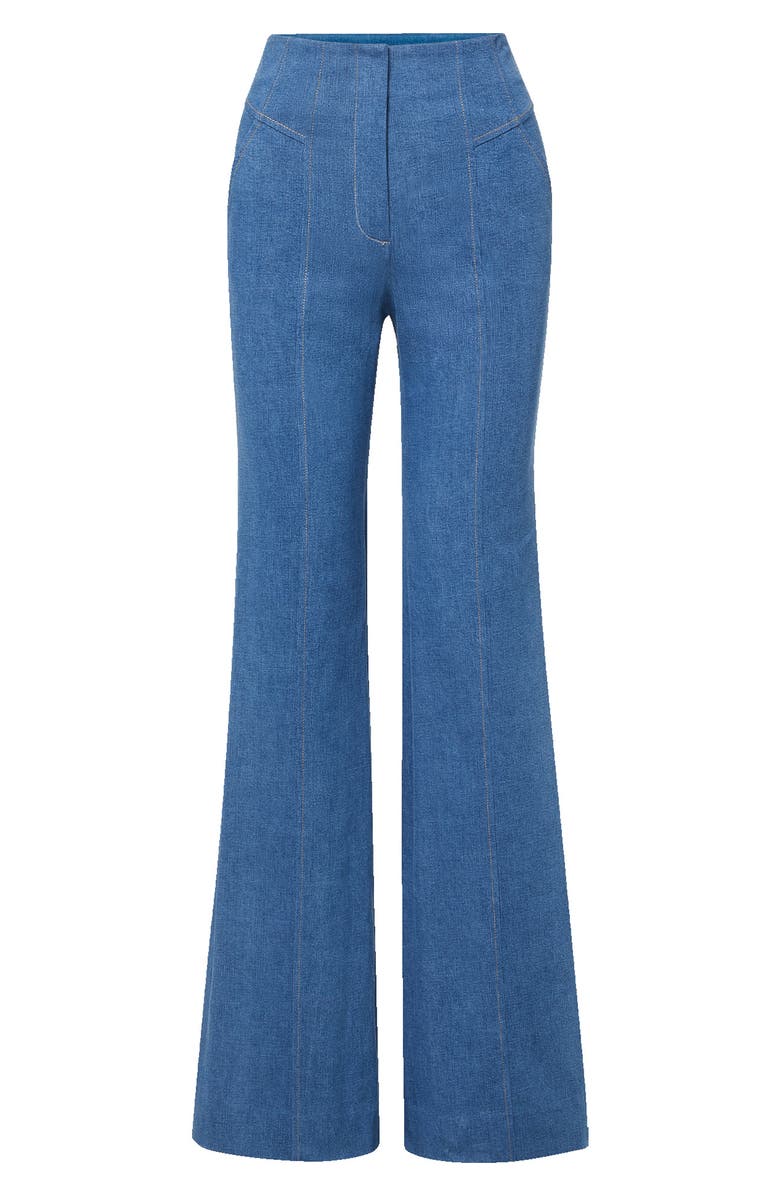 Veronica Beard Frenkle Topstitch Detail Cotton Blend Pants, Alternate, color, Cosmo