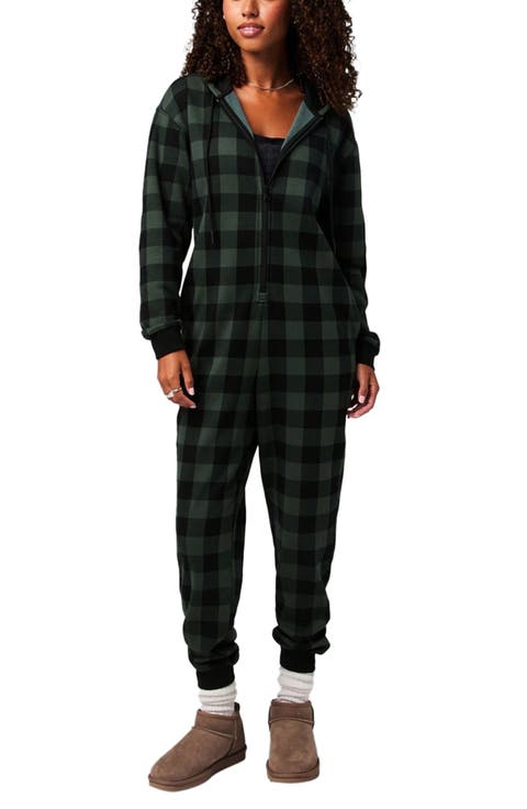 Women's Cozy Fleece Hooded Jumpsuit