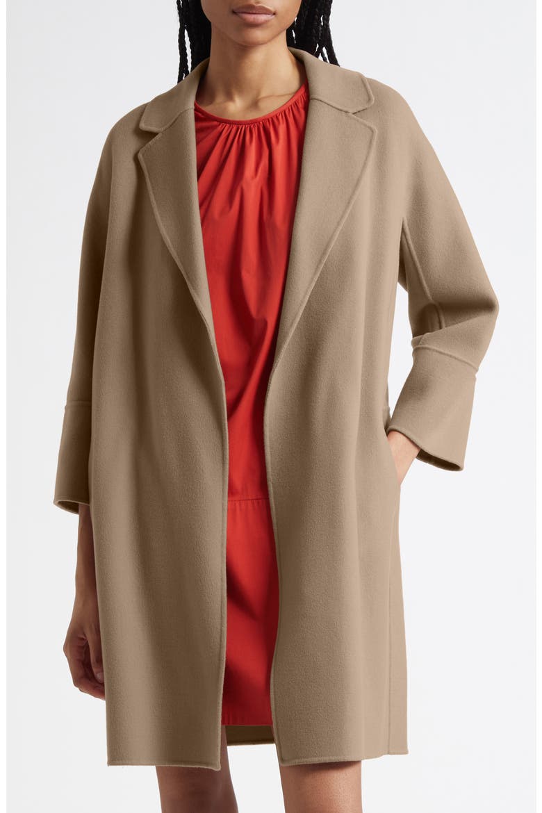 Arona Double Face Virgin Wool Belted Coat, Main, color, TURTLEDOVE