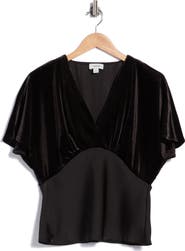 CeCe Velvet & Satin Top