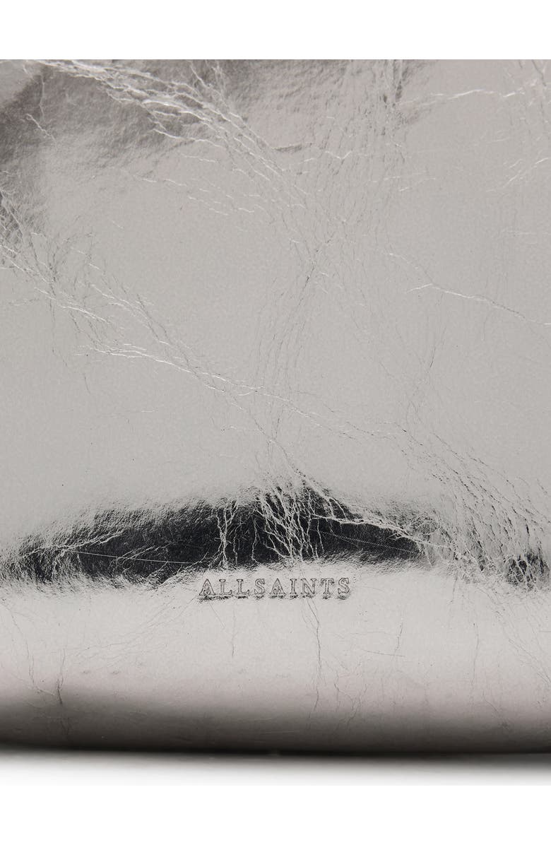 AllSaints Anais Stud Metallic Leather Clutch, Alternate, color,