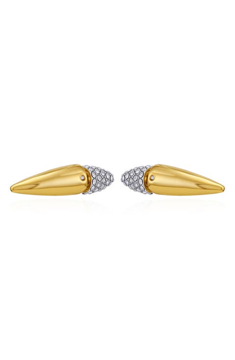 Pavé Crystal Spike Front/Back Earrings