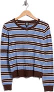 Bobeau Buttoned Striped Cardigan