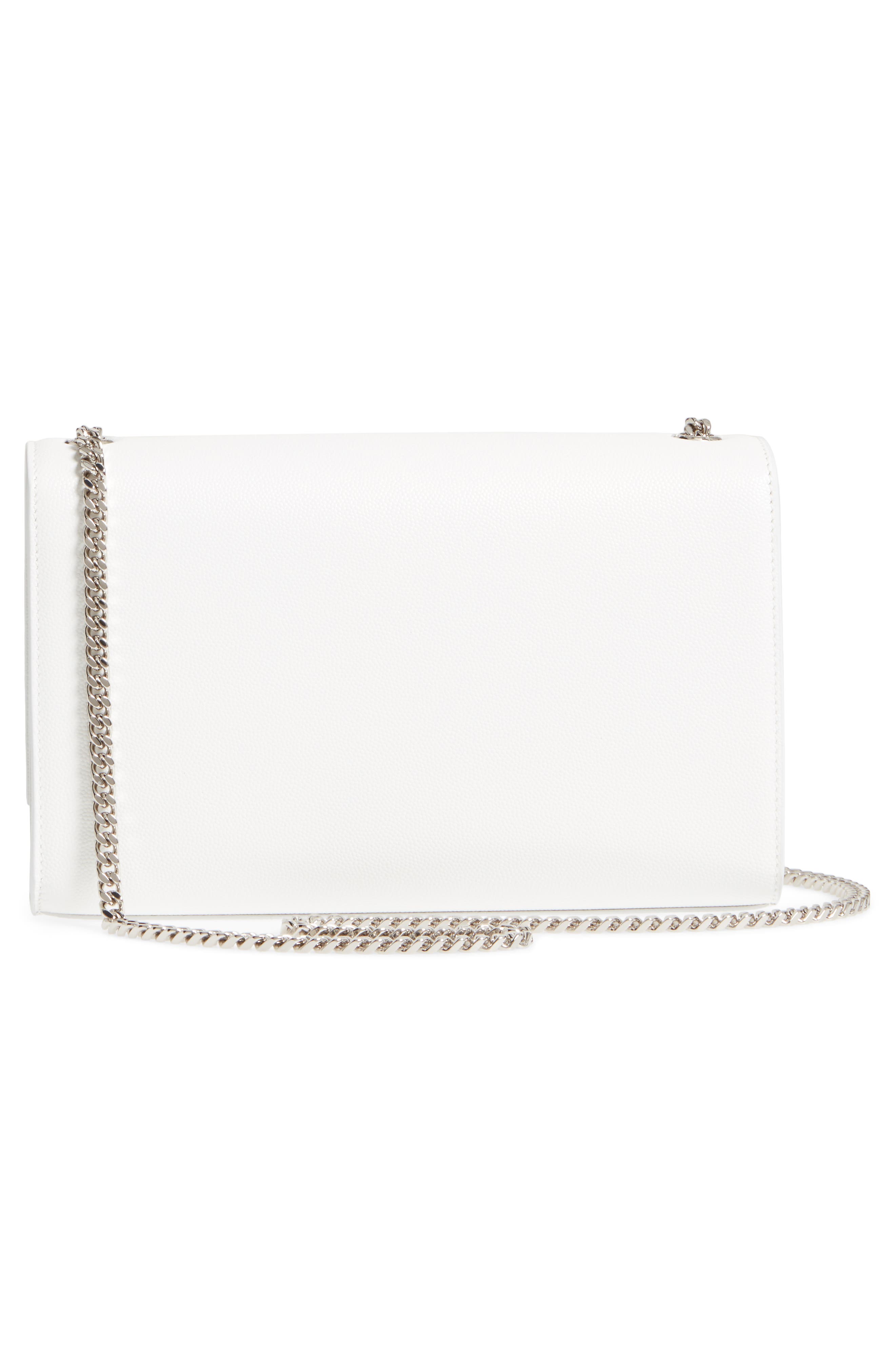 Medium Kate Leather Wallet on a Chain, Alternate, color, OPTIC WHITE