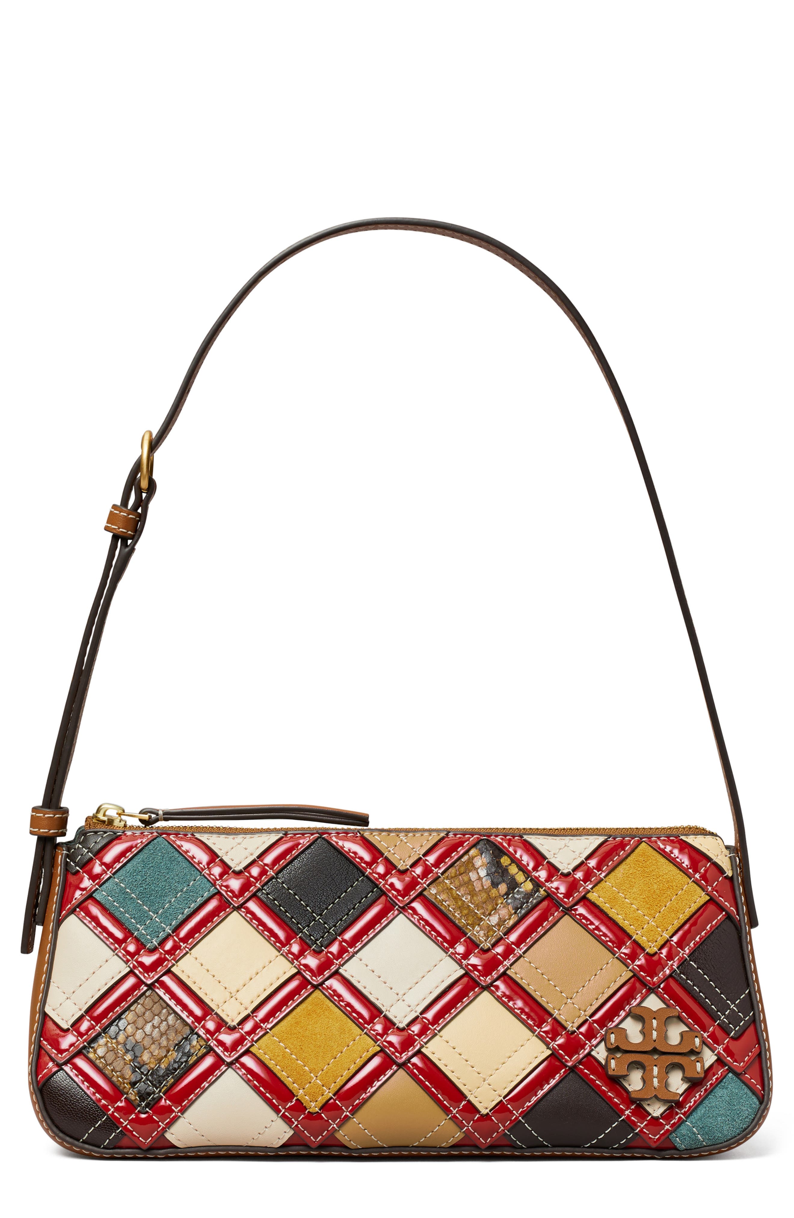 Tory Burch McGraw Patchwork Wedge Shoulder Bag, Main, color, 