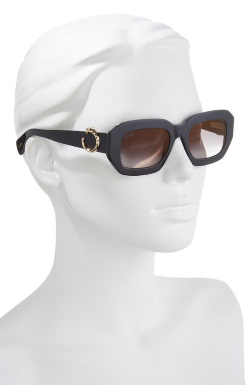 Cartier Acetate Rectangle Sunglasses In Black