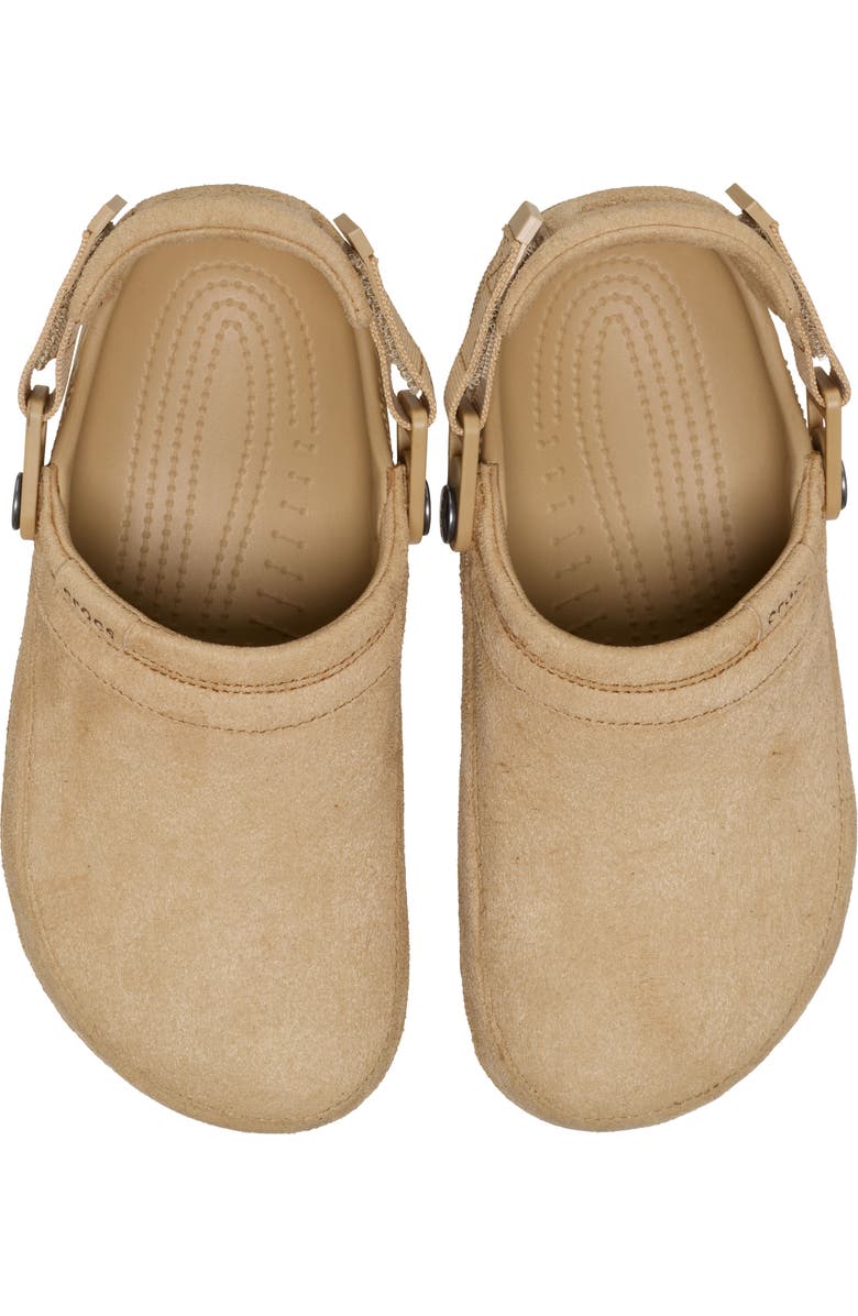 CROCS Classic Crafted Faux Suede Clog, Alternate, color, Cashew