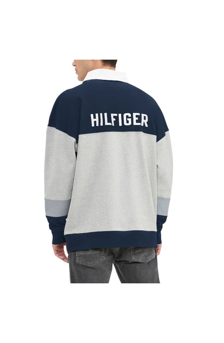 Tommy Hilfiger Men
s Tommy Hilfiger Heather Gray/Navy Dallas Cowboys Connor Oversized Rugby Long Sleeve Polo, Alternate, color, Heather Gray