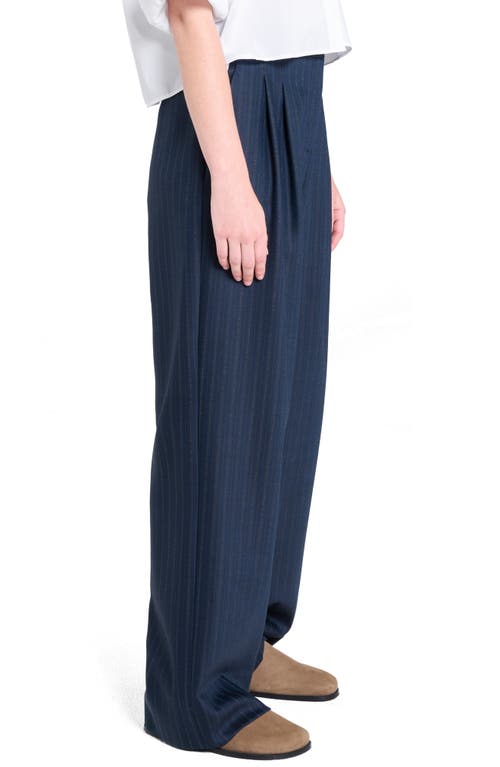 Twp Sulli Stripe Stretch Wool Pants In Blue