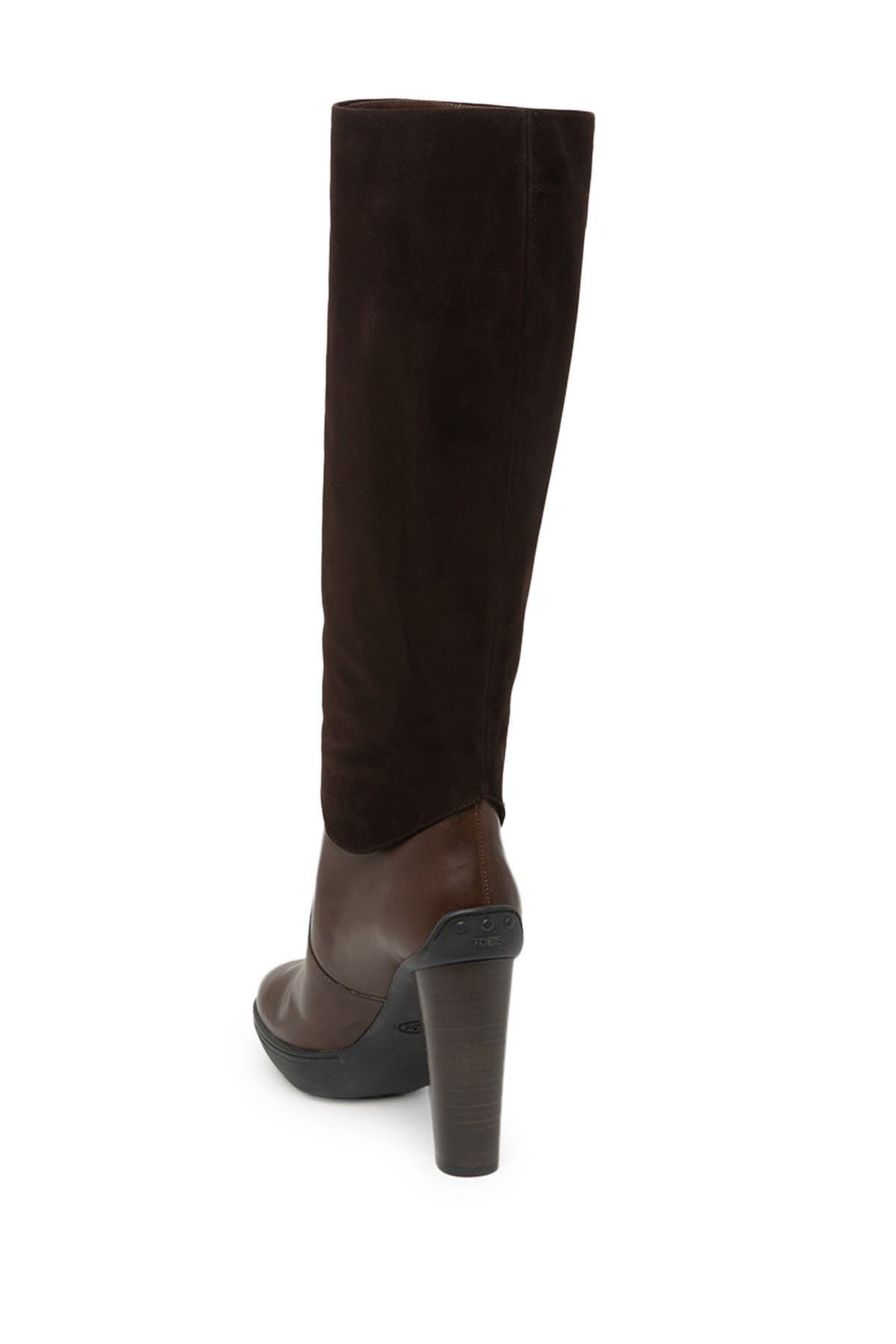 Tod's Block Heel Leather Boot, Alternate, color, 