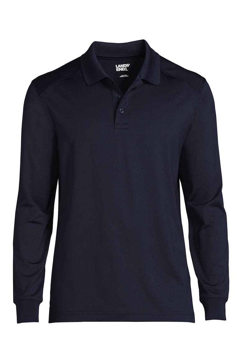 School Uniform  Long Sleeve Rapid Dry Polo Shirt, Alternate, color, Classic Navy