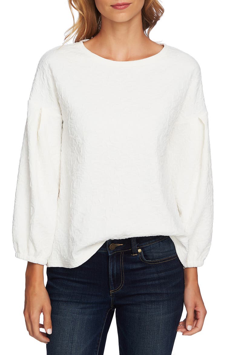 Paisley Jacquard Top, Main, color, NEW IVORY