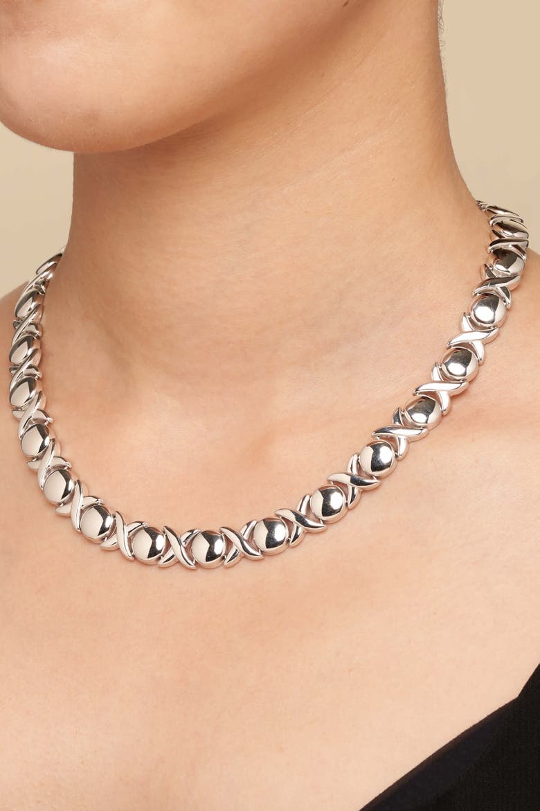 Sterling Silver Hugs And Kisses Necklace, Alternate, color, Sterling Silver
