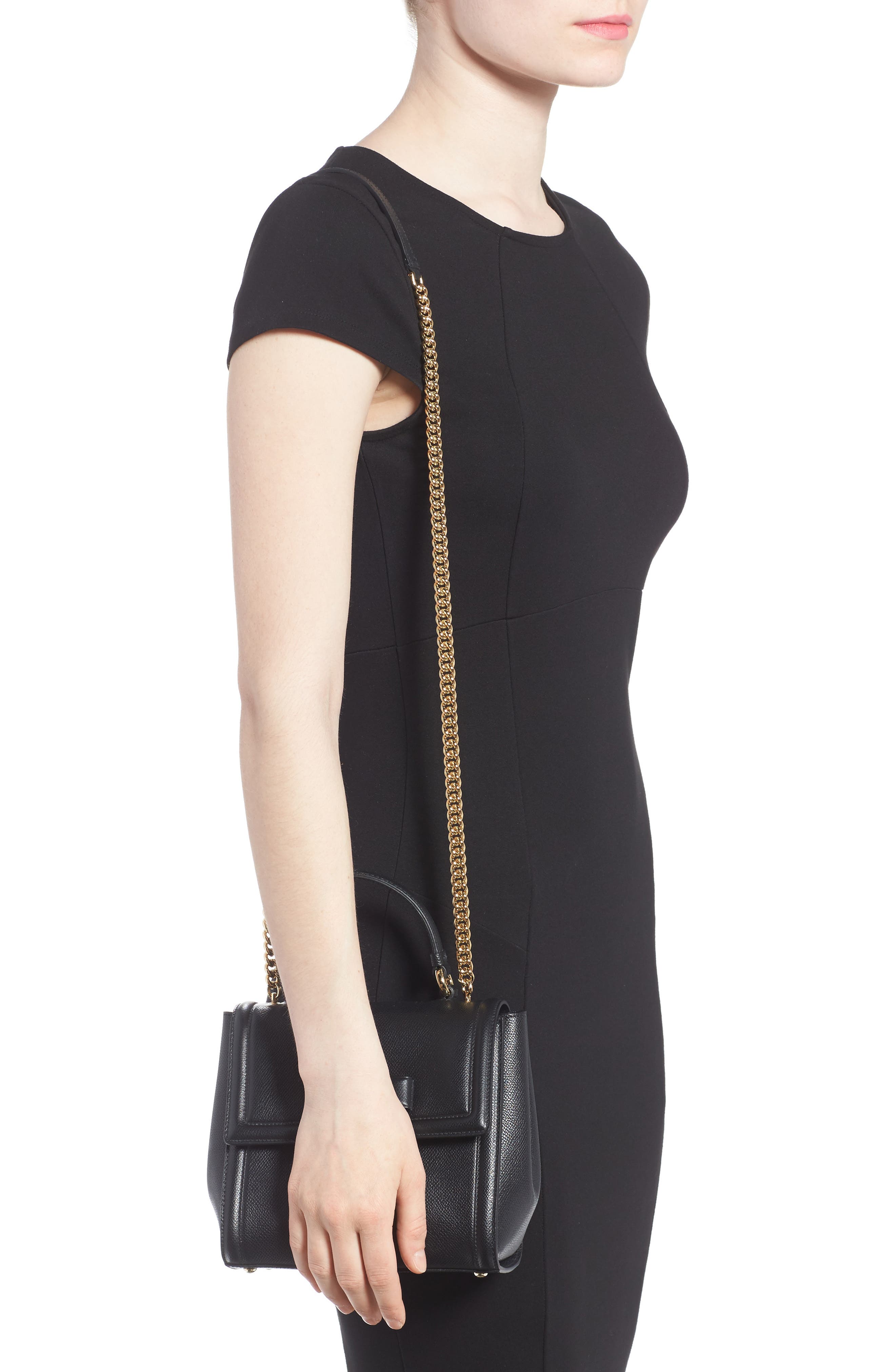 FERRAGAMO Salvatore Ferragamo Small Carrie Leather Bow Satchel, Alternate, color, 