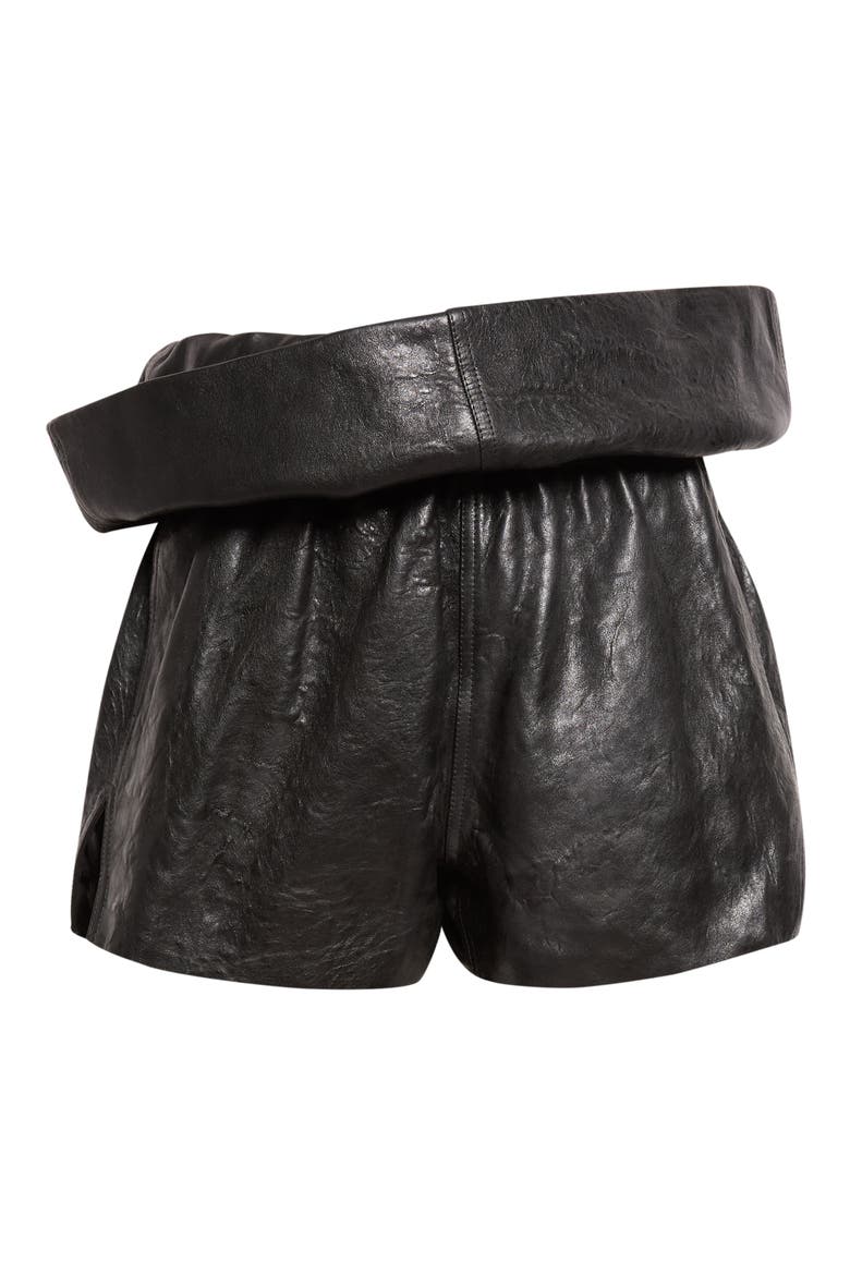 Crater Leather Shorts, Main, color, BLACK