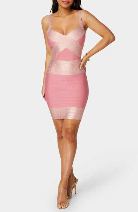 Shimmer Colorblock Body-Con Cocktail Minidress