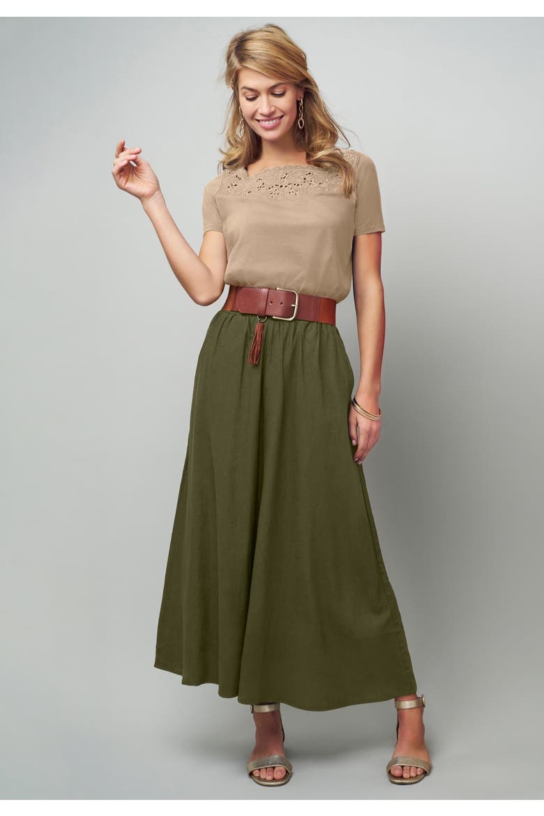 Stretch Cotton Eyelet Cutout Tee, Alternate, color, DARK SAPPHIRE