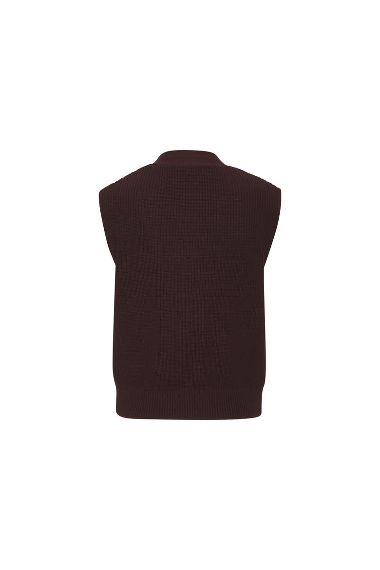 Button Detail Sweater Vest, Alternate, color, Brown