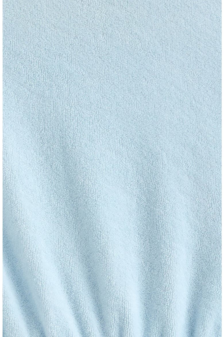 Kids' Flutter Sleeve Cotton Terry Dress, Alternate, color, BLUE RAINBOW FLOWER EMBROIDERY