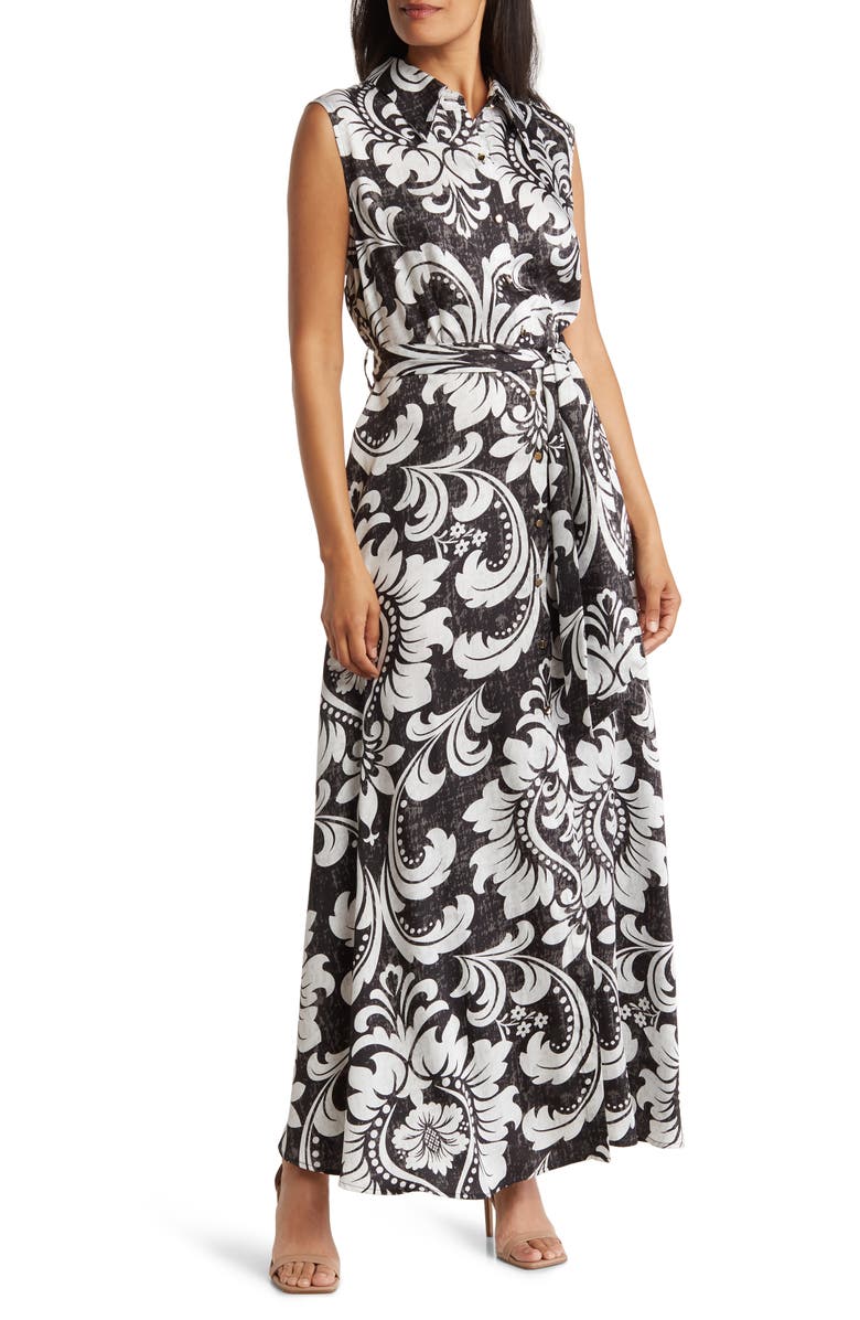 BY DESIGN Evangeline Sleeveless Maxi Shirtdress, Main, color, 