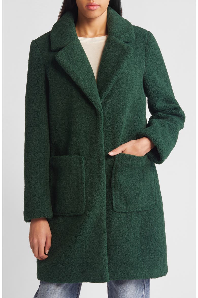 Faux Fur Teddy Coat, Main, color, EMERALD