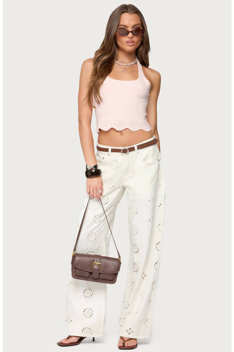 Jazmyn Scallop Halter Top, Alternate, color, LIGHT-PINK