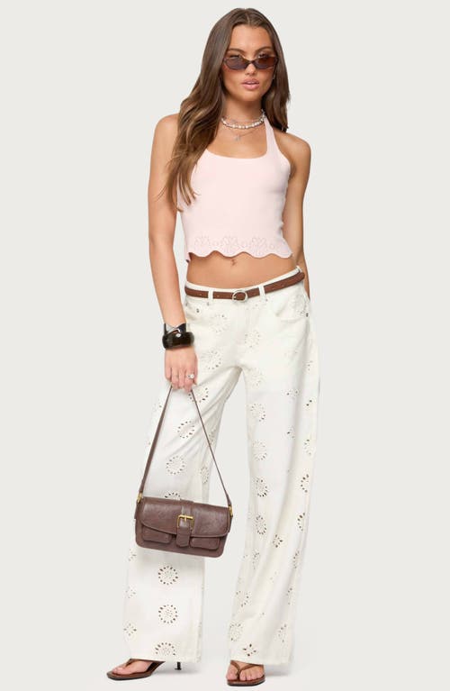 Edikted Jazmyn Scalloped Halter Top In Pink