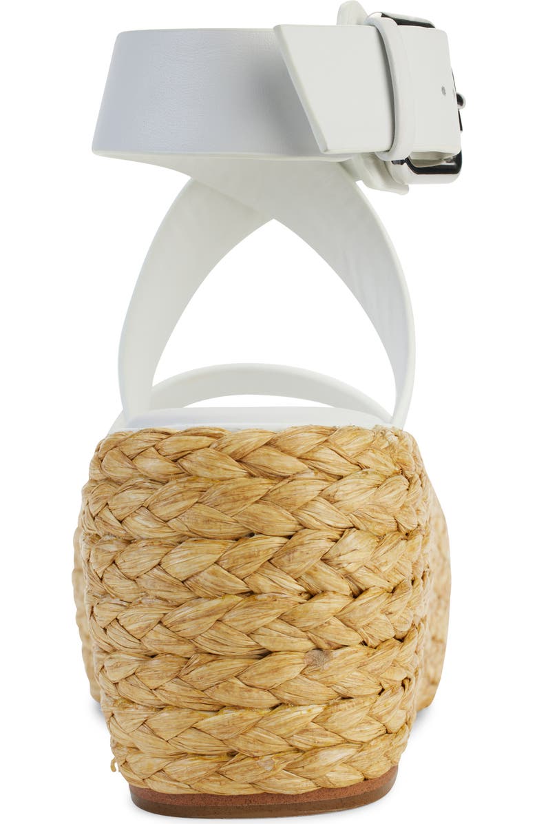 PURE Donna Karan Lolah Ankle Strap Raffia Platform Sandal, Alternate, color, Optic Whit