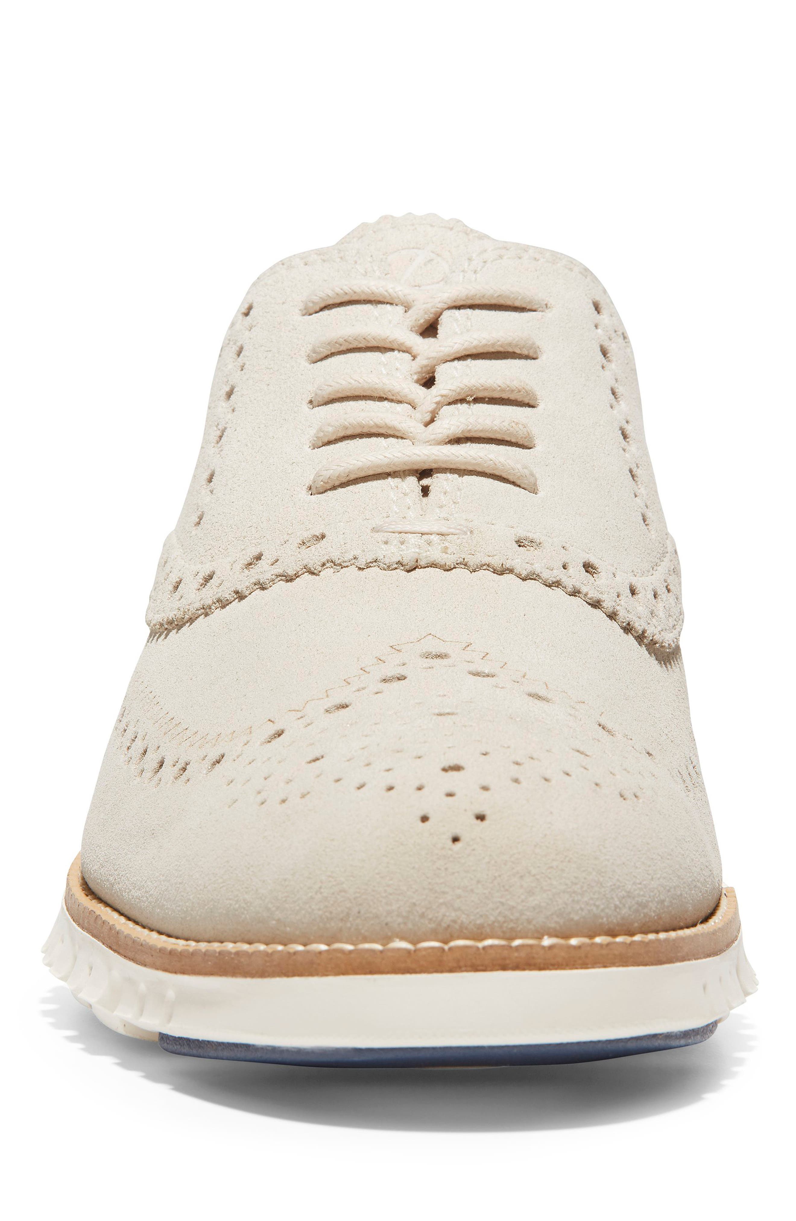 'ZeroGrand' Wingtip, Alternate, color, IVORY SUEDE/ IVORY